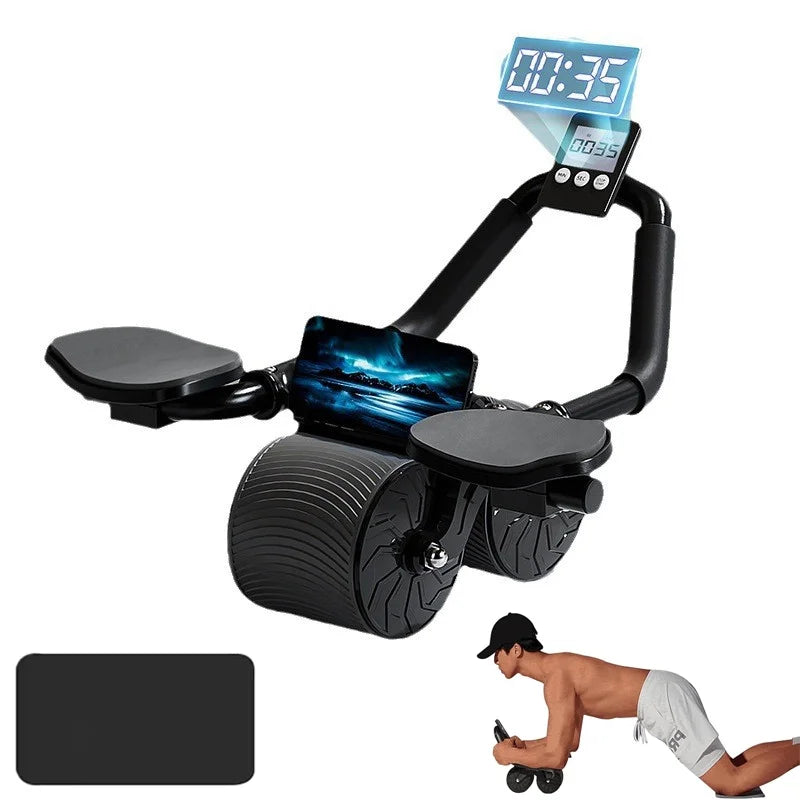 Elbow Support Automatic Rebound Abdominal Wheel,Ab Roller for Abdominal Exercise Machine,Dolly Core Strengthening Trainer Fitness Belly Training Ab Roller