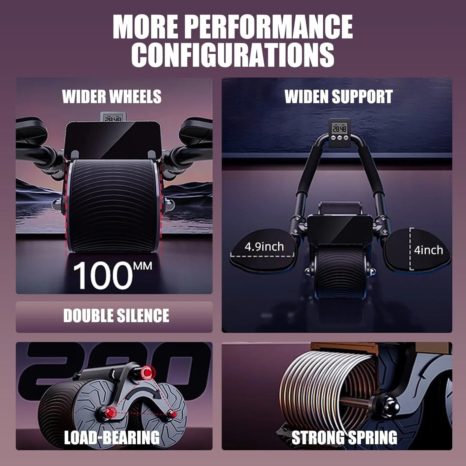Elbow Support Automatic Rebound Abdominal Wheel,Ab Roller for Abdominal Exercise Machine,Dolly Core Strengthening Trainer Fitness Belly Training Ab Roller